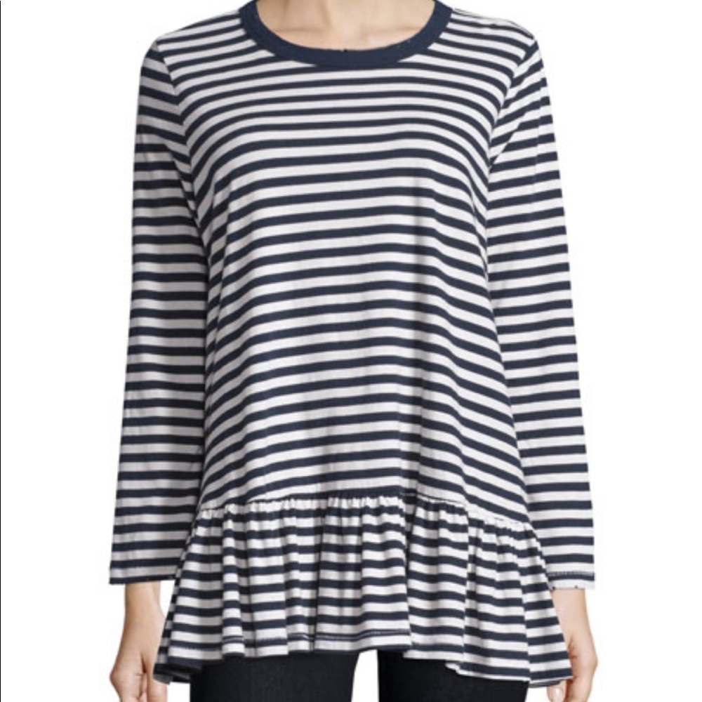 The Great. long sleeve ruffle tee
